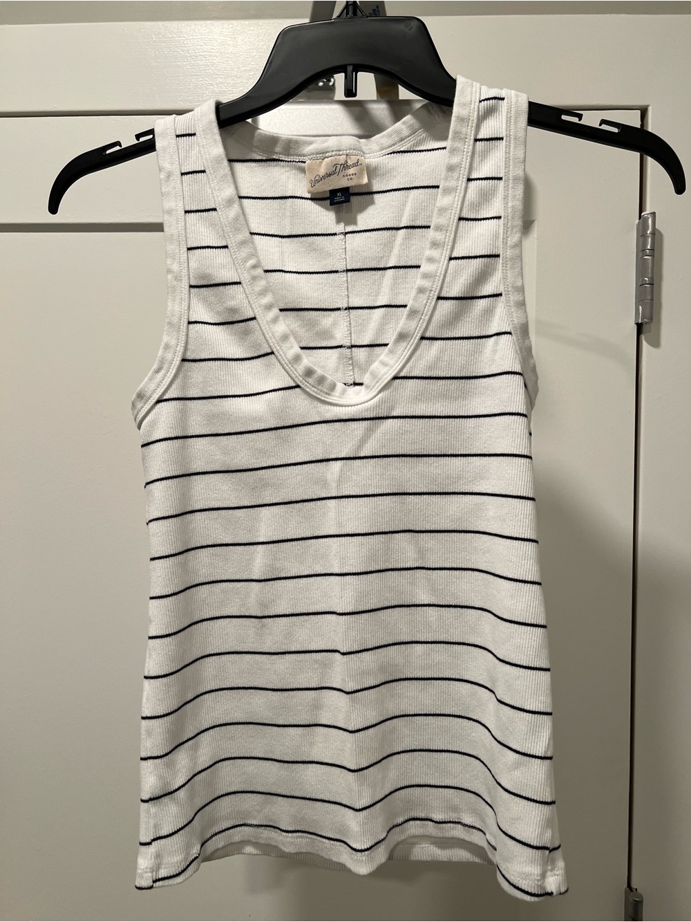 Women’s White & Black Striped Tank Top - Casual Summer Layering